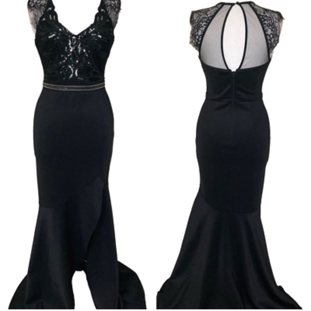 BLACK MERMAID FIT N FLARE MERMAID STYLE Y2K WHIMSIGOTH WITCHY FORMAL PROM DRESS